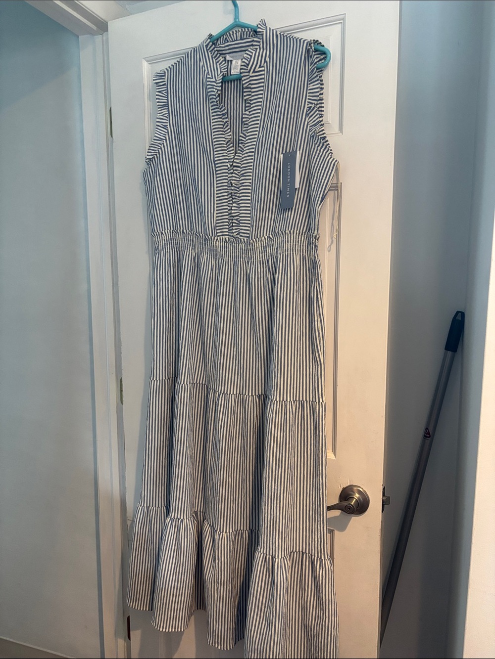 NWT Blue striped maxi dress